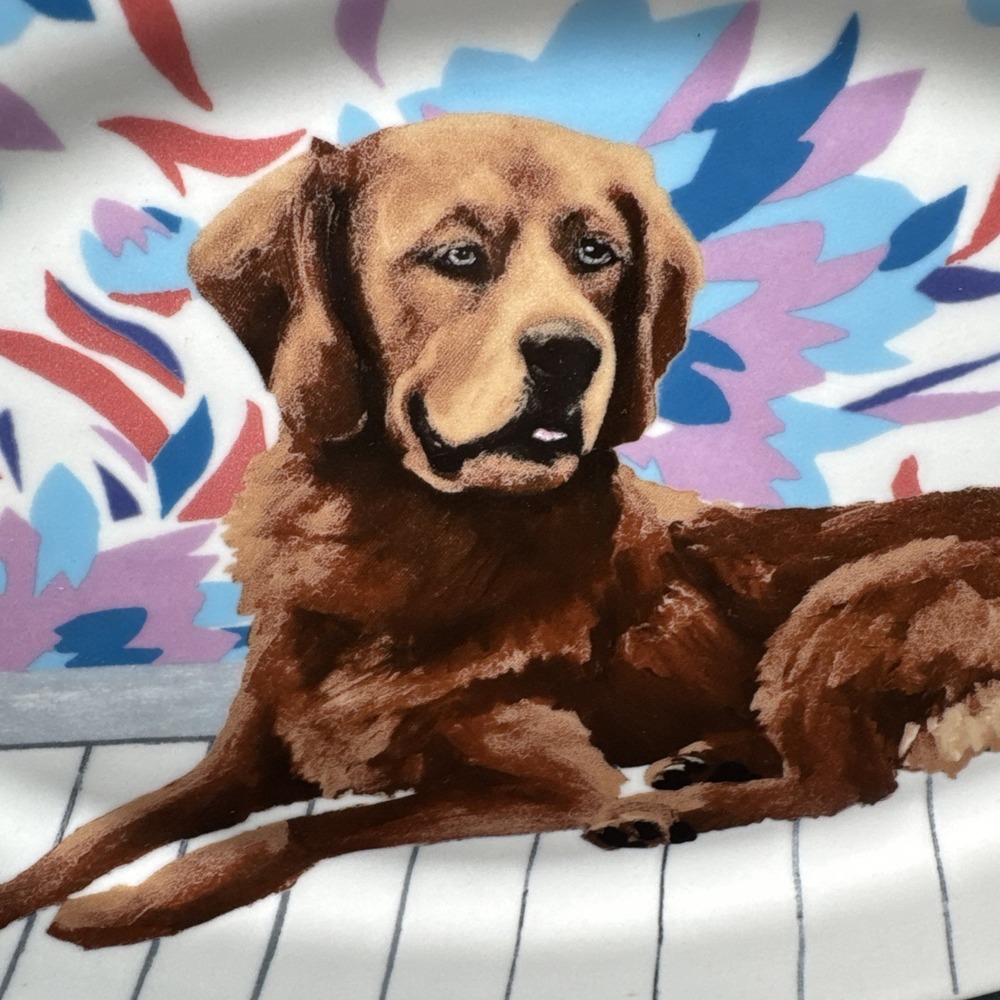 Anthropologie Serving Platter Dog Golden Retriever Lab by Jay McClellan 12"